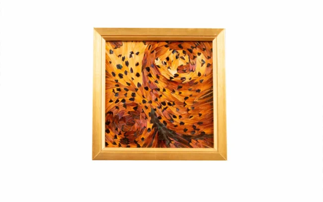 Tableau en plumes de faisan COLCHIDE, fabriqué artisanalement dans mon atelier